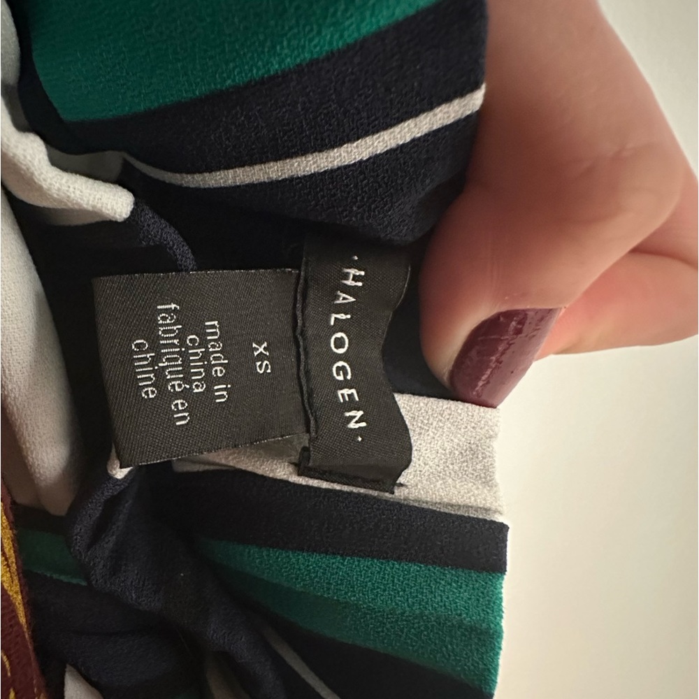 Halogen Striped Women’s XS Wide Leg Pants With Front Belt - Picture 4 of 4